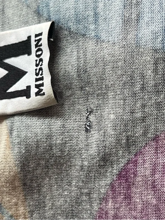 Vintage Missoni Long-Sleeve Floral Wrap Dress in Mustard, Purple & Blue - Picture 9 of 11